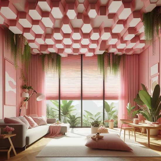 Pink Honeycomb blinds For Home