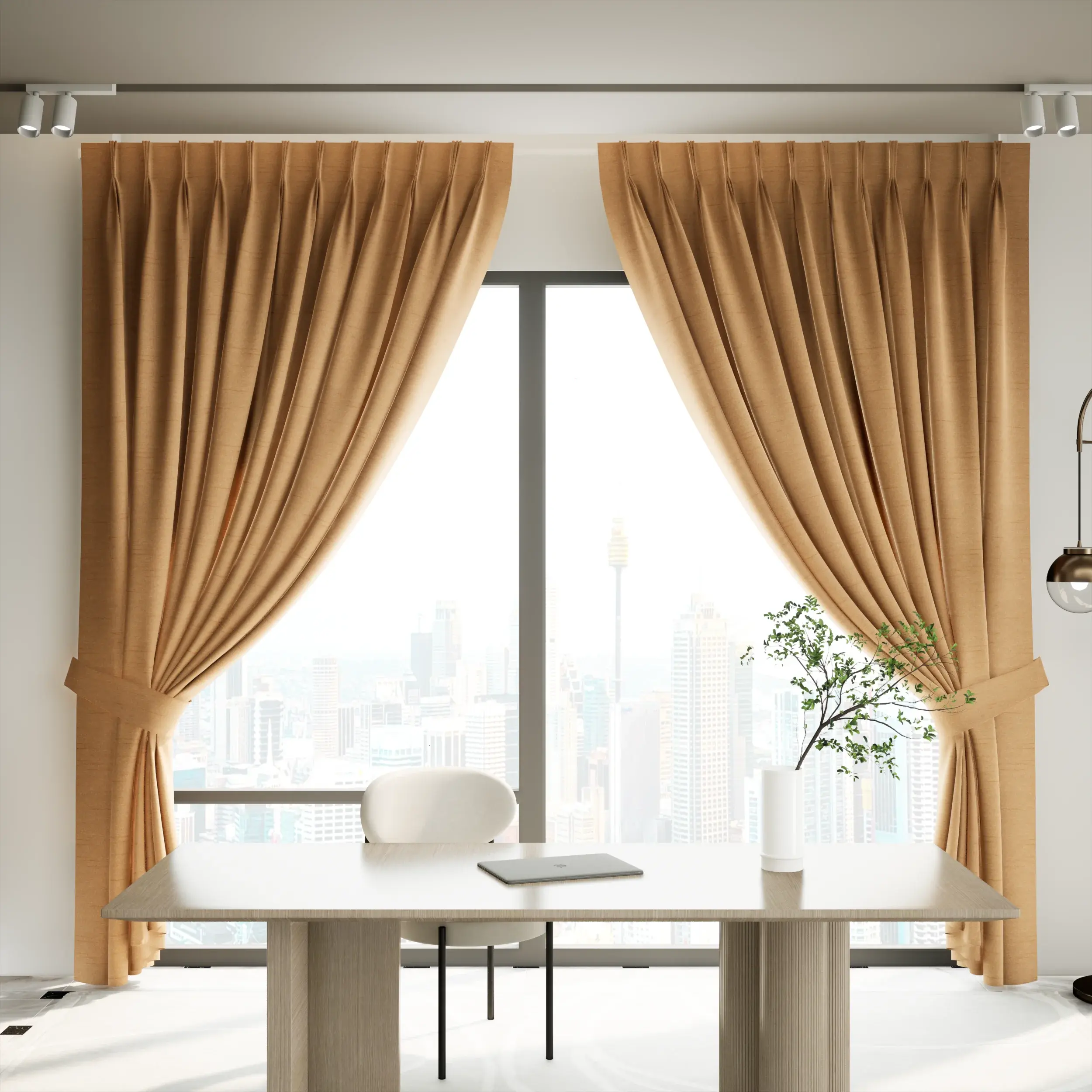 Blackout Curtains Pinch Pleat - Camel