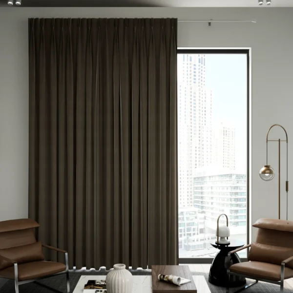 Brown Pinch Pleat Blackout Curtain