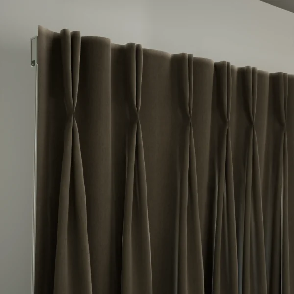Brown Pinch Pleat Blackout Curtain