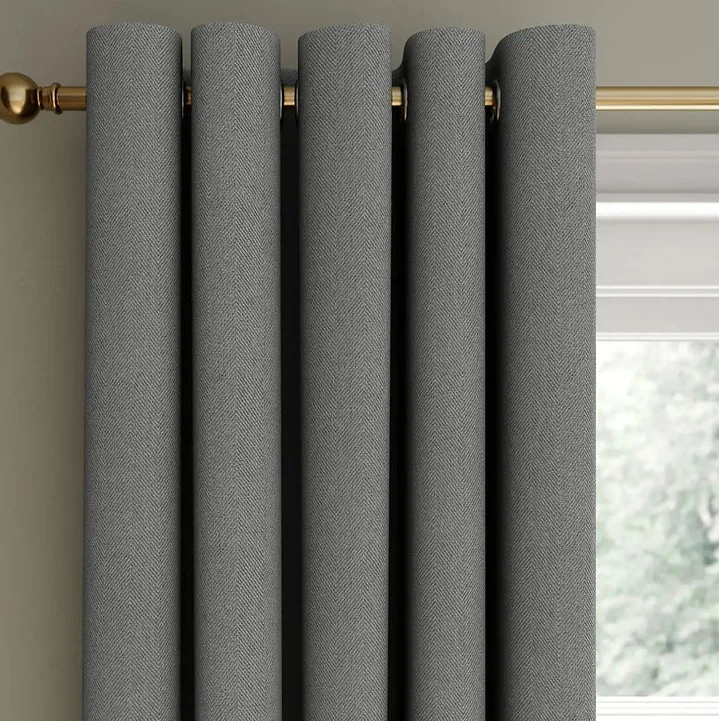 Eyelet curtains grey
