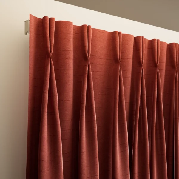Red Pinch Pleat Blackout Curtain
