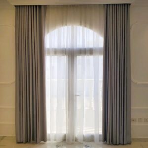 Wave Effect Sheer And Blackout Curtains