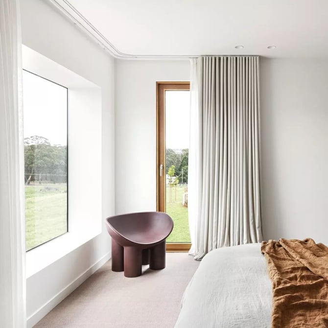 White Double Wave Curtains