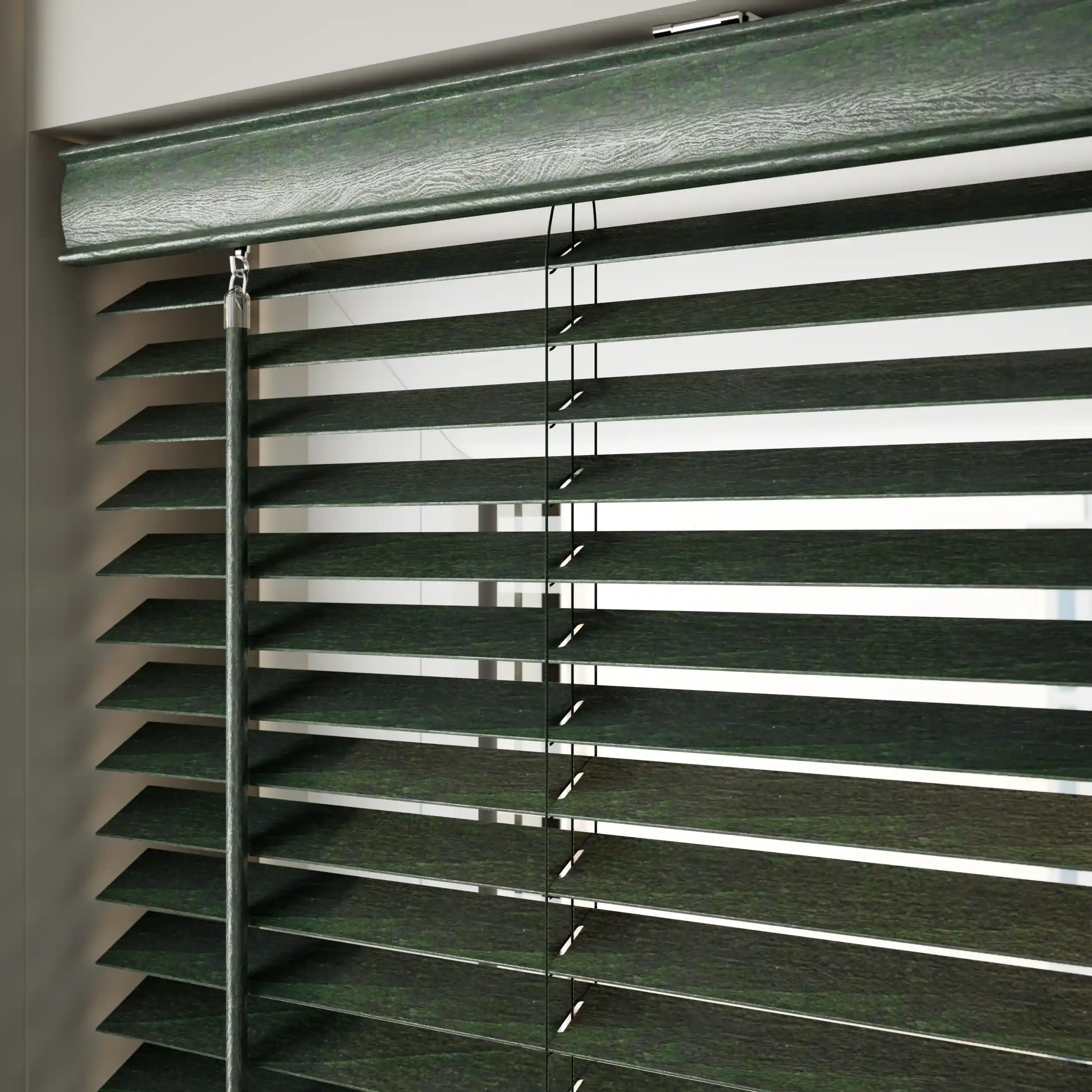25mm Green Wooden Venetian Blinds - Image 3