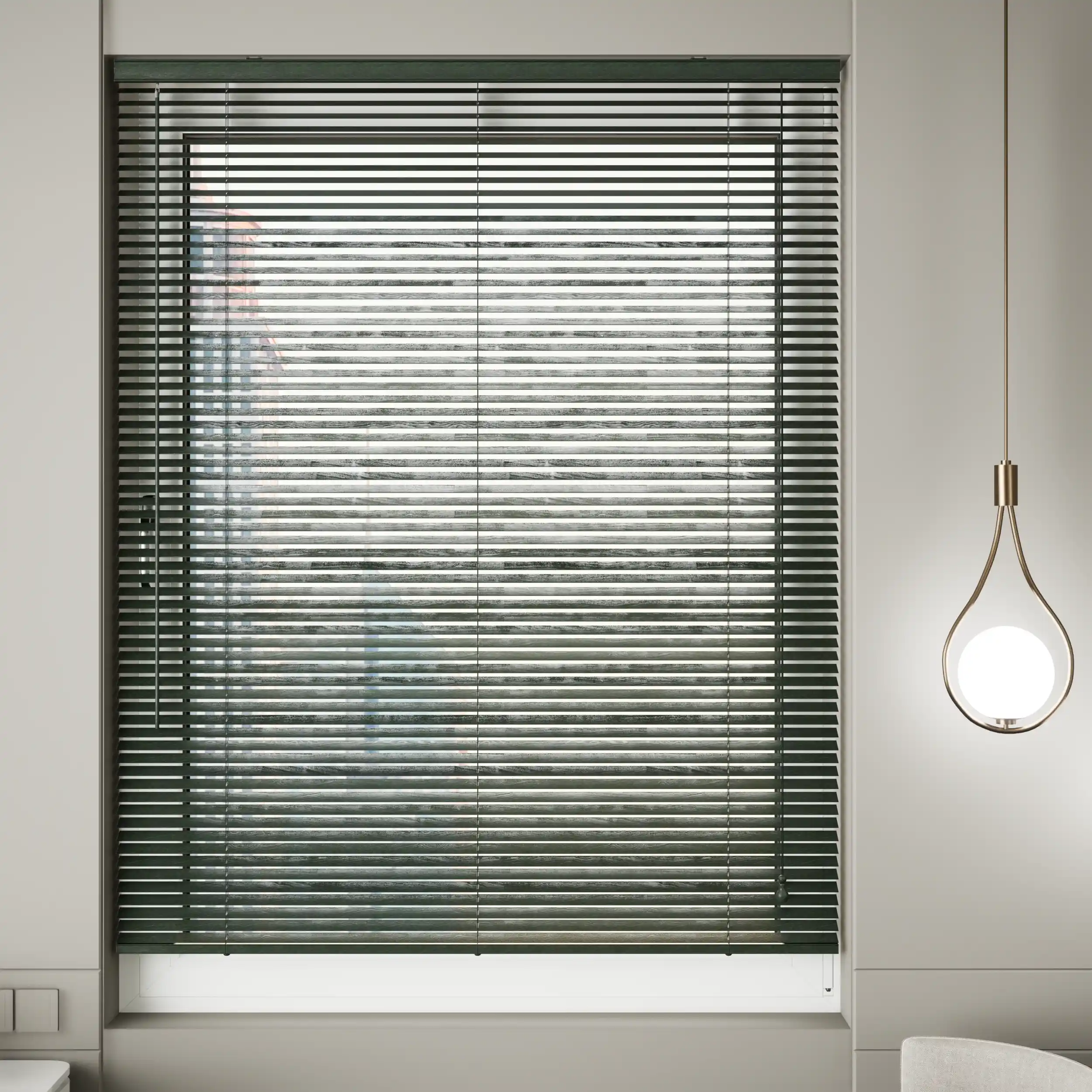 25mm Green Wooden Venetian Blinds