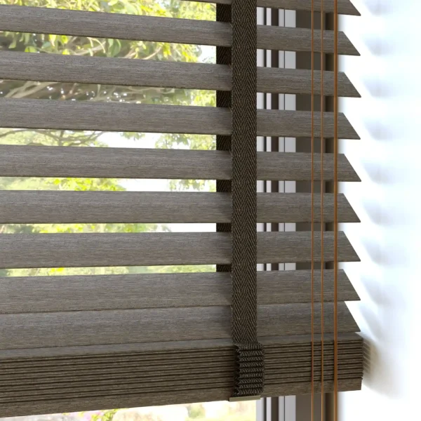 50mm Dark Brown Wooden Blinds - Image 3