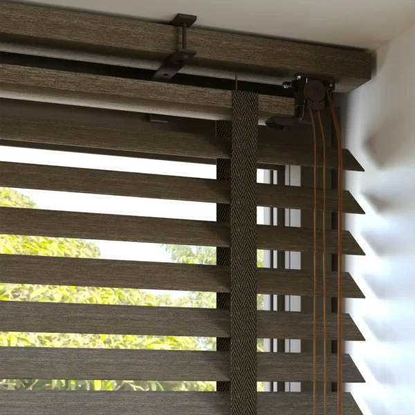 50mm Dark Brown Wooden Blinds - Image 4