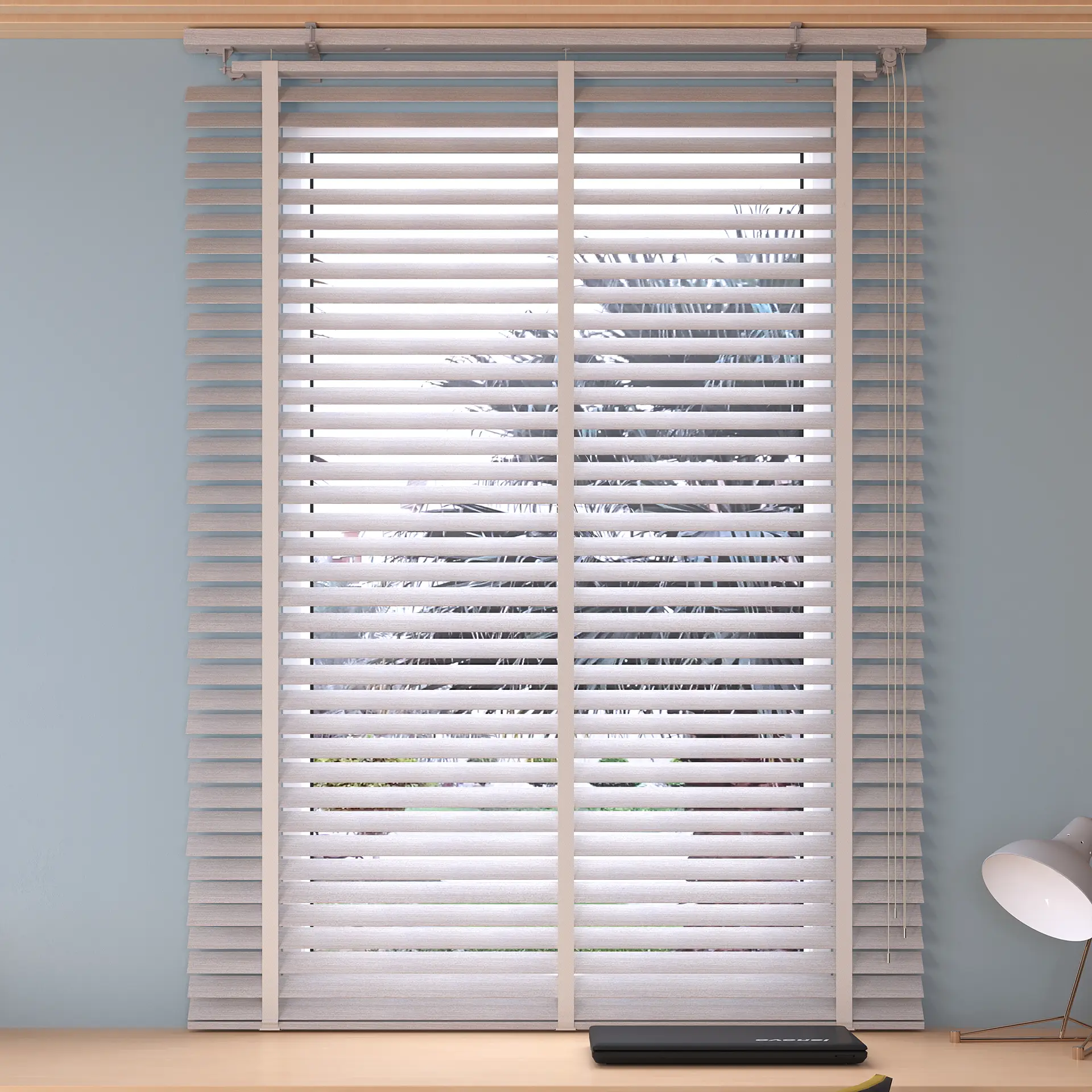 50mm Elegant White Wooden Venetian Blinds - Image 2