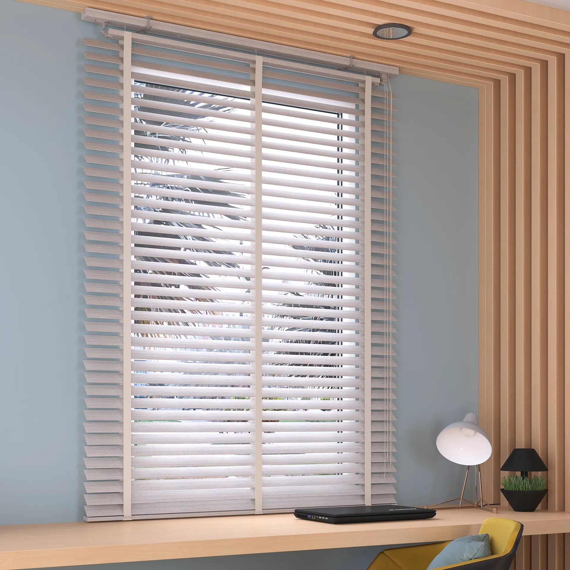 50mm Elegant White Wooden Venetian Blinds