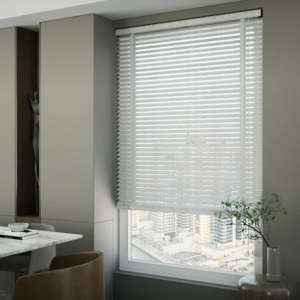 50mm White Wooden Venetian Blinds - Image 2
