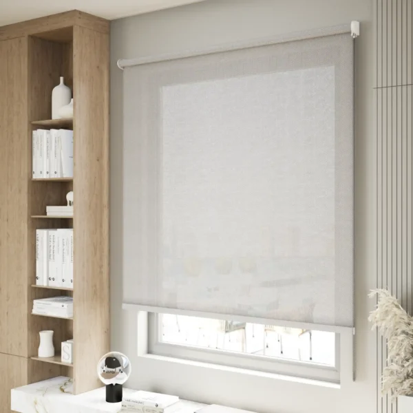 Elegant Sunscreen Roller Blinds - Grey - Image 2