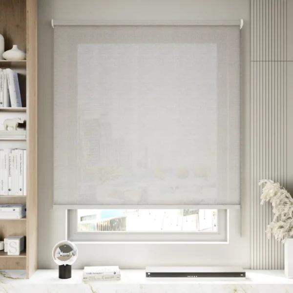 Elegant Sunscreen Roller Blinds - Grey