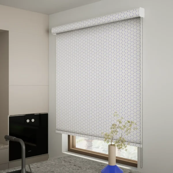 Printed Blackout Roller Blinds - Blue - Image 2