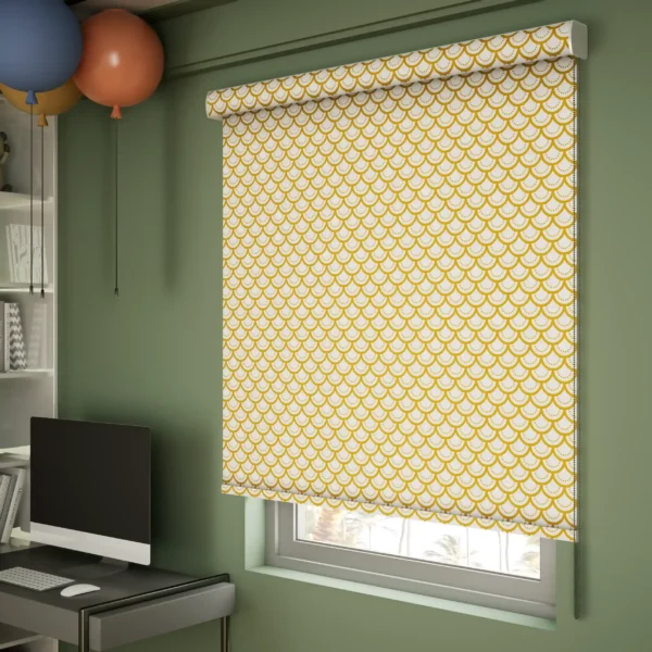 Printed Blackout Roller Blinds - Gold - Image 2