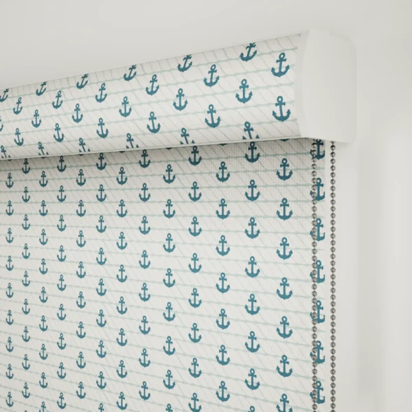 Printed Blackout Roller Blinds - Light Blue - Image 3