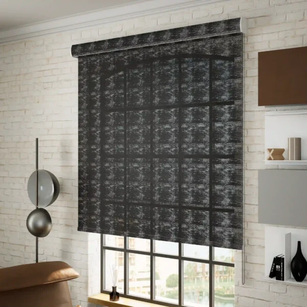 Stylish Sunscreen Roller Blinds - Black - Image 2