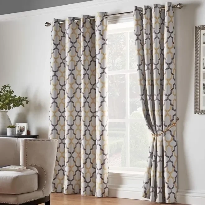 Custom Grey Eyelet Curtains