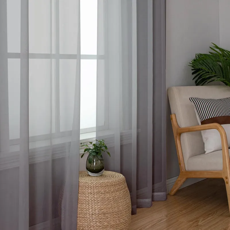 Light Filtering Grey Sheer Curtains