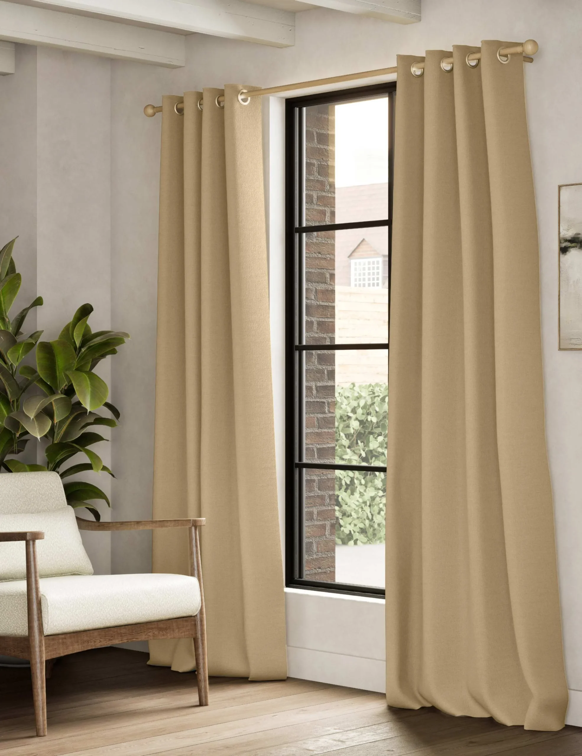 Brushed Eyelet Blackout Thermal Curtains