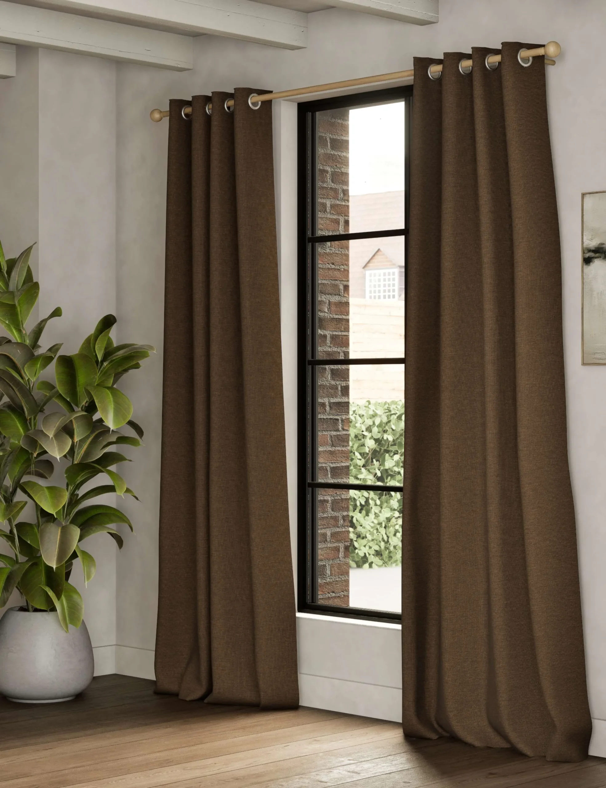 Brushed Eyelet Blackout Thermal Curtains