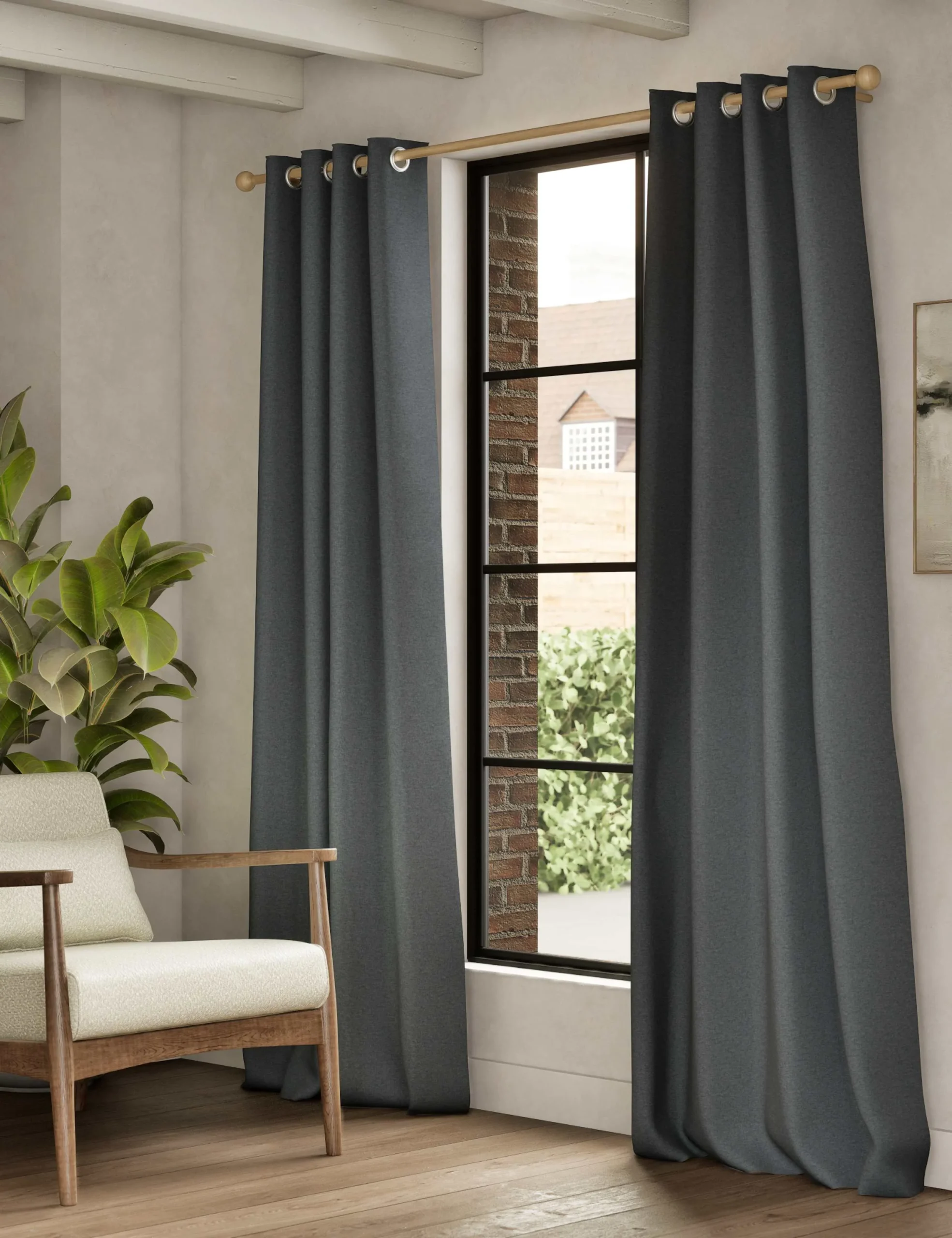 Brushed Eyelet Ultra Thermal Blackout Curtains