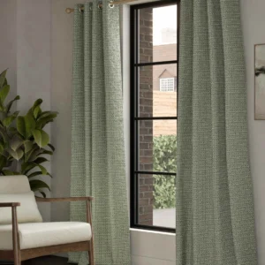 Chenille Geometric Eyelet Curtains