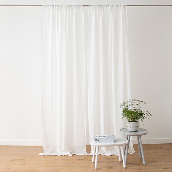 Linen Curtain Panel Off White Garza