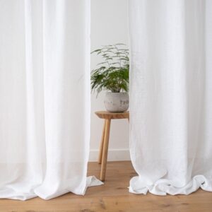 Linen Curtain Panel Optical White Garza