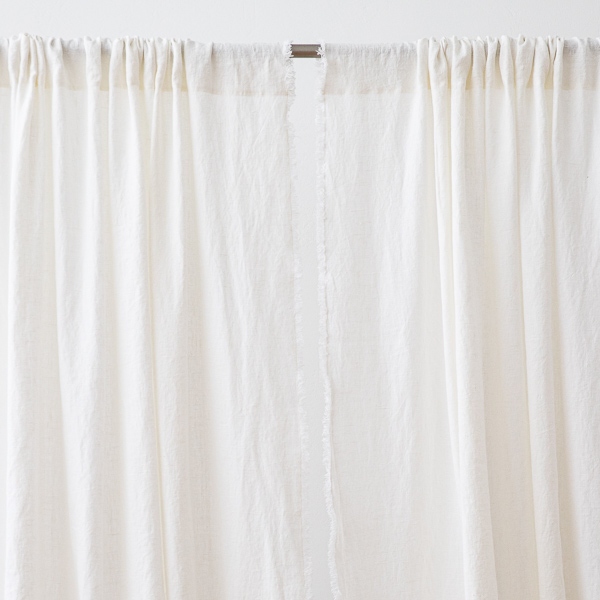 Linen Rod Pocket Curtain Panel Off White Terra Fringe