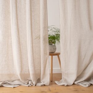Sheer Linen Curtain With Ties Natural Garza