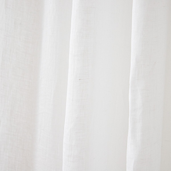 Sheer Linen Curtain With Ties Optical White Garza