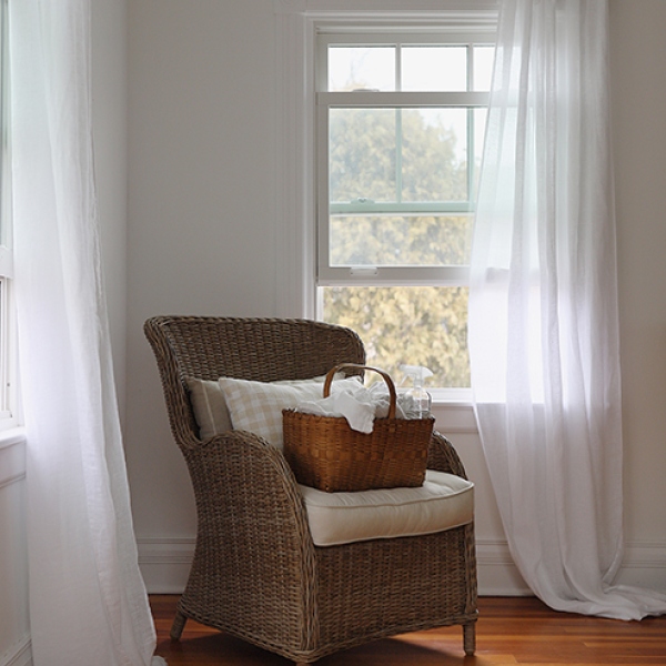 Sheer Linen Curtain With Ties Optical White Garza