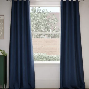 Velvet Ribbed Eyelet Blackout Curtains